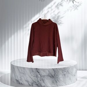 Alala Riki Cowl Neck Bell Sleeve Pullover - Burgundy